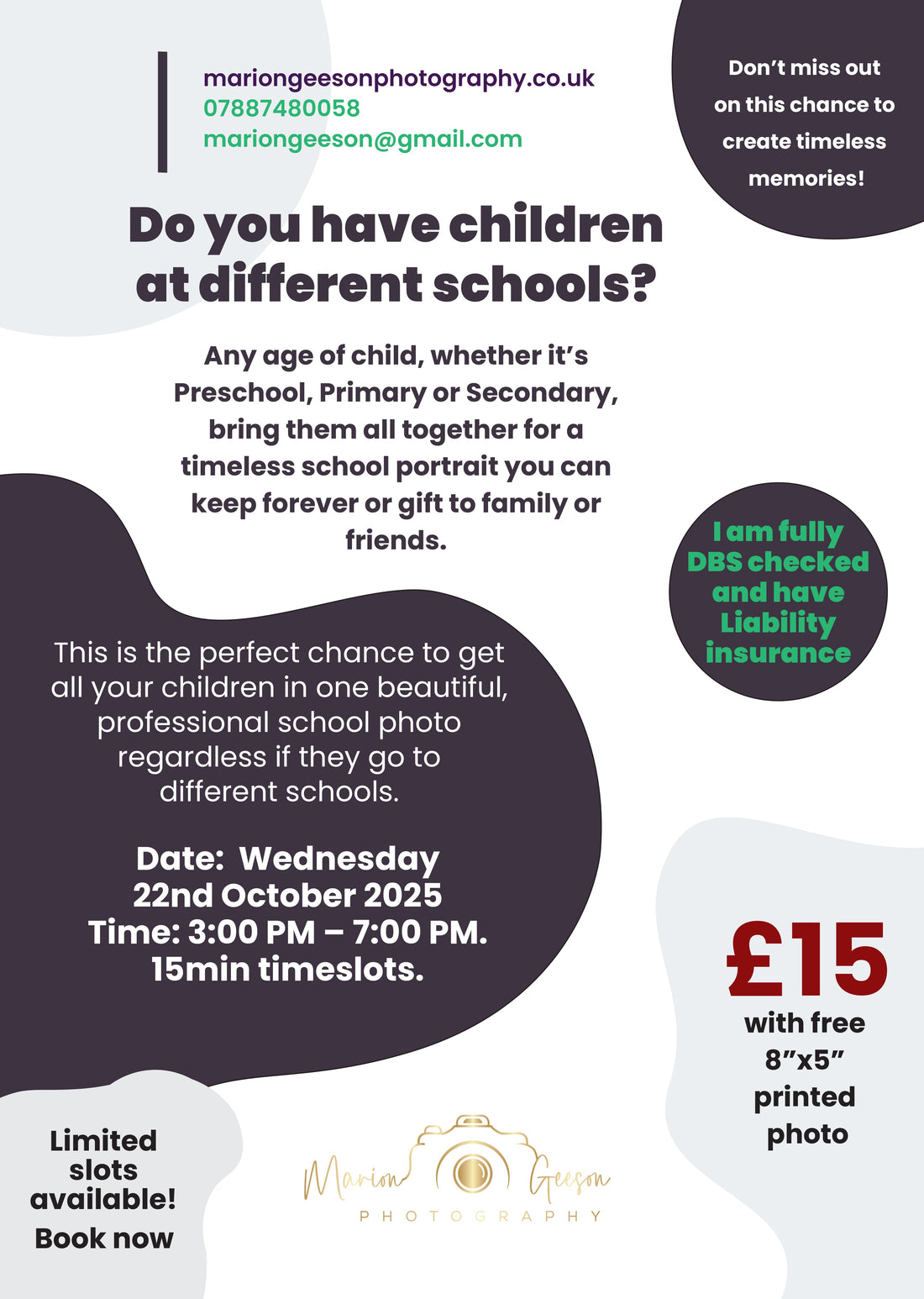 School photoshoot of children with different school uniforms